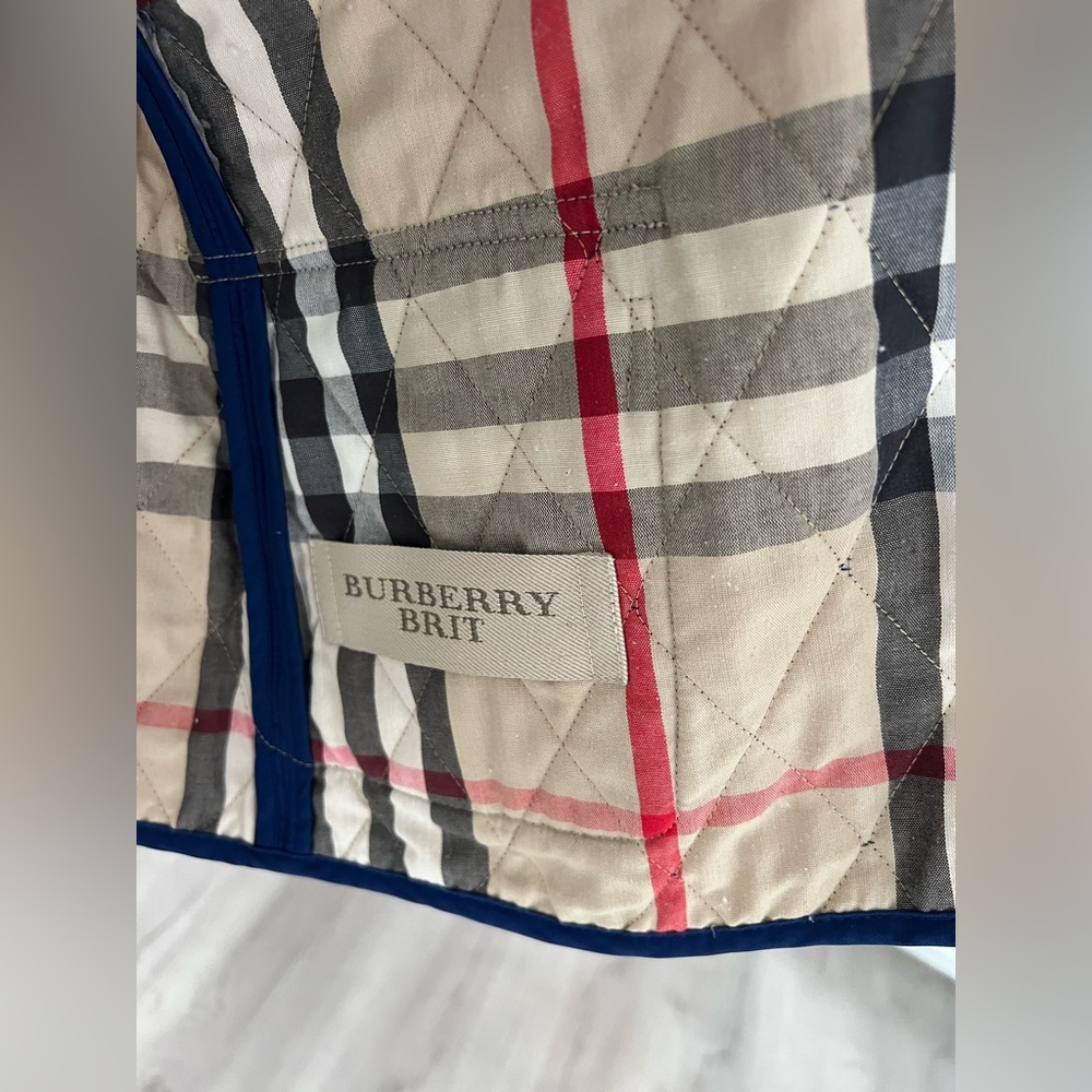 Burberry Blue Quilted Puffer Jacket Sz L - Picture 7 of 8